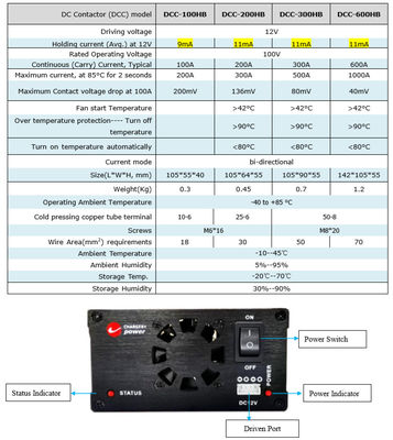 ODM 300A 600A 12v Bms Lifepo4 Λιθιοϊονική μπαταρία DC Contactor Relay SSR