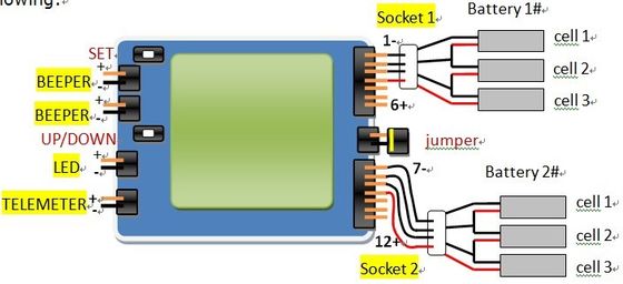 6S 12S LiPO Συστήματα παρακολούθησης της τάσης των κυψελών μπαταρίας