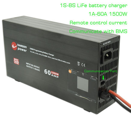 Αναφορτιζόμενο Lifepo4 LFP AC To Dc φορτιστή μπαταρίας 4S-8S 1500W 29.2V