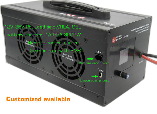 44.1V 3000W AC προς DC φορτιστή μπαταρίας φορτιστή κυψελών λιθίου 12V 24V 36V PB VRLA